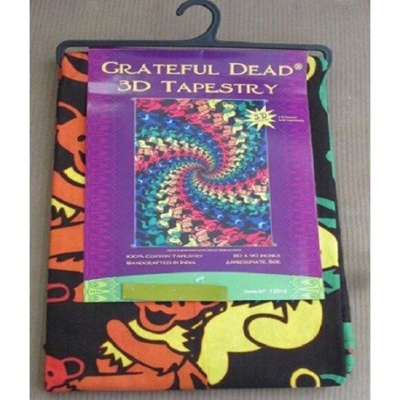 New 3D Dancing Bears Spiral Pattern Grateful Dead Tapestry Gift Wall Decor Retro - Picture 3 of 3